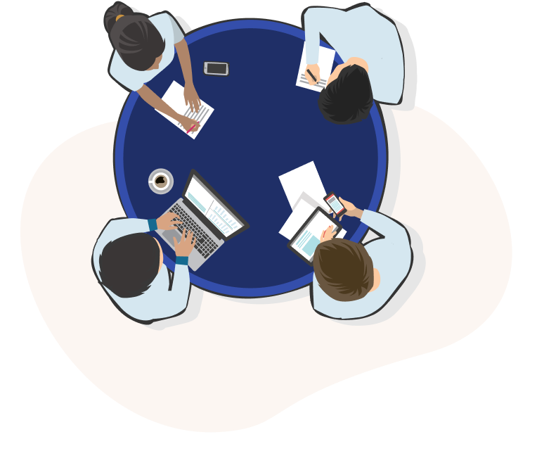 A group of folks networking