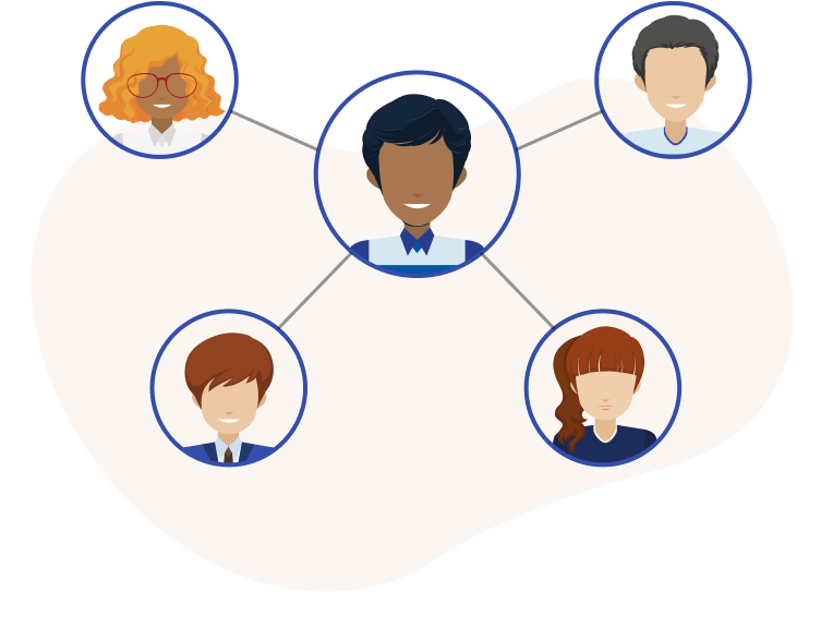 A group of folks networking